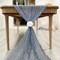 Wrapables 10Ft Bohemian Cheesecloth Gauze Table Runner for Rustic Weddings, Parties, Home Decor, Dusty Blue